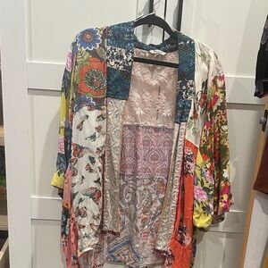 Floral Multicolor Women's Kimono Coverup Size XL